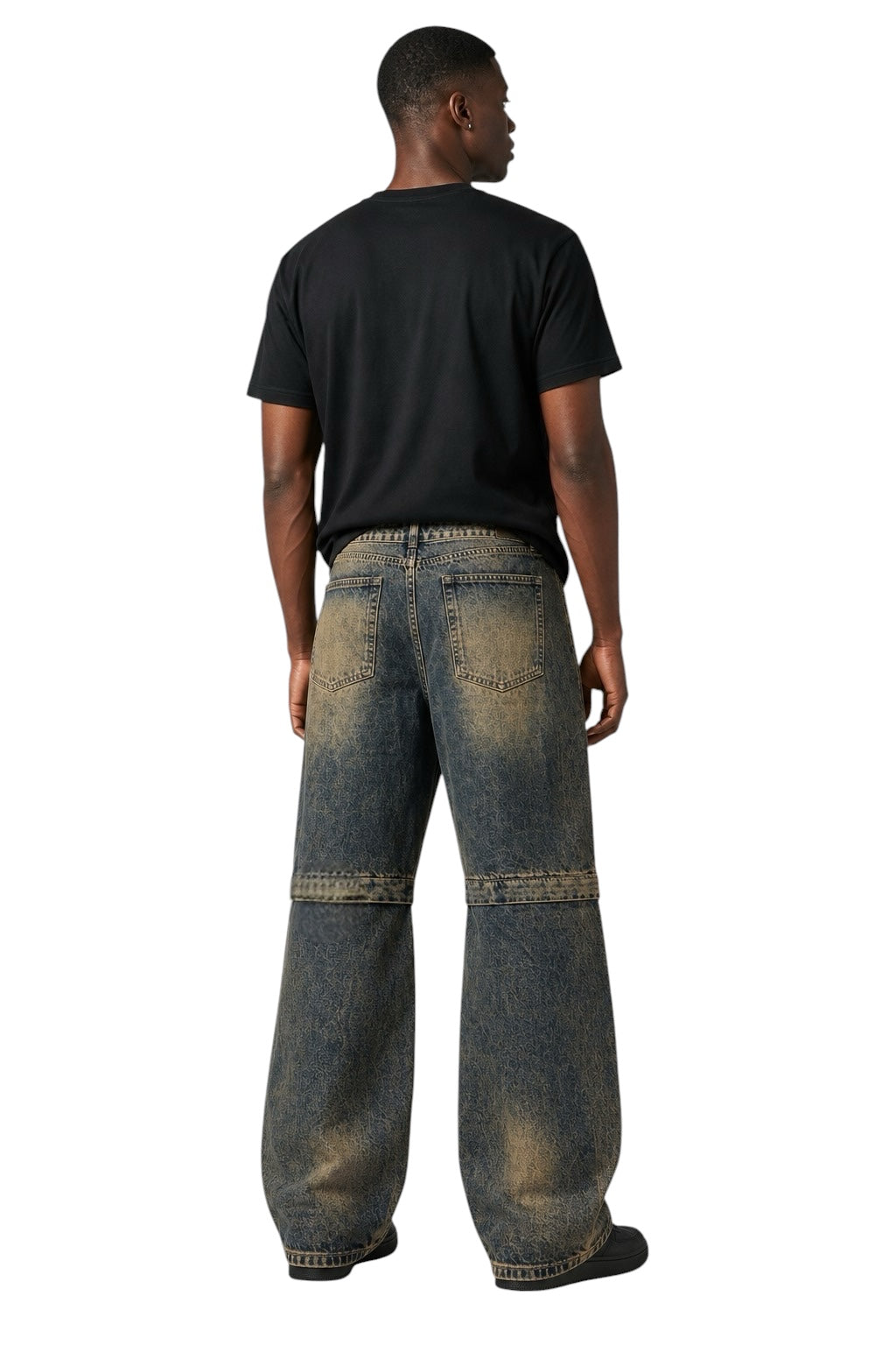 Jeans cargo baggy uomo 2-in-1 – Convertibili in jorts con zip