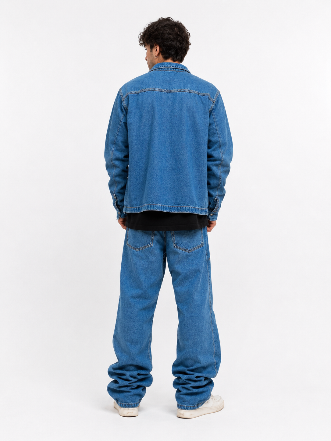 Completo Denim Uomo Blu con Zip Laterali Made in Italy