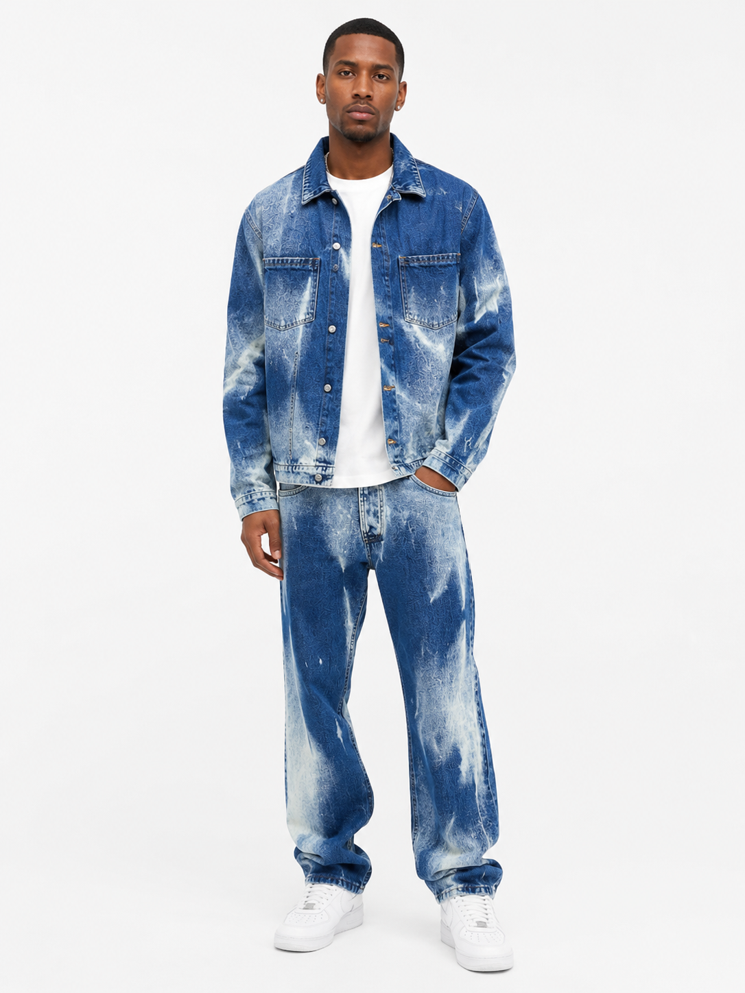 Completo Denim Uomo Blu Slavato Made in Italy