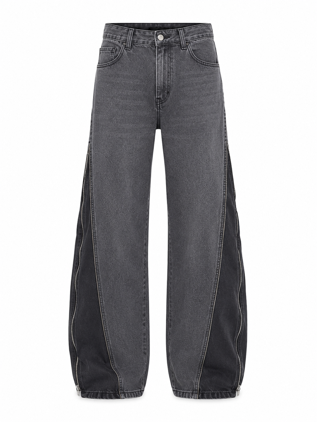 Jeans  Baggy Side Zip Black – Made in Italy