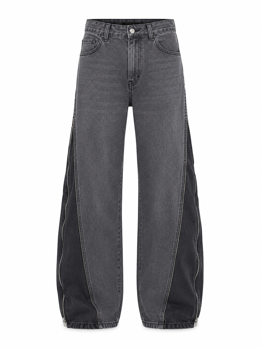 Jeans  Baggy Side Zip Black – Made in Italy