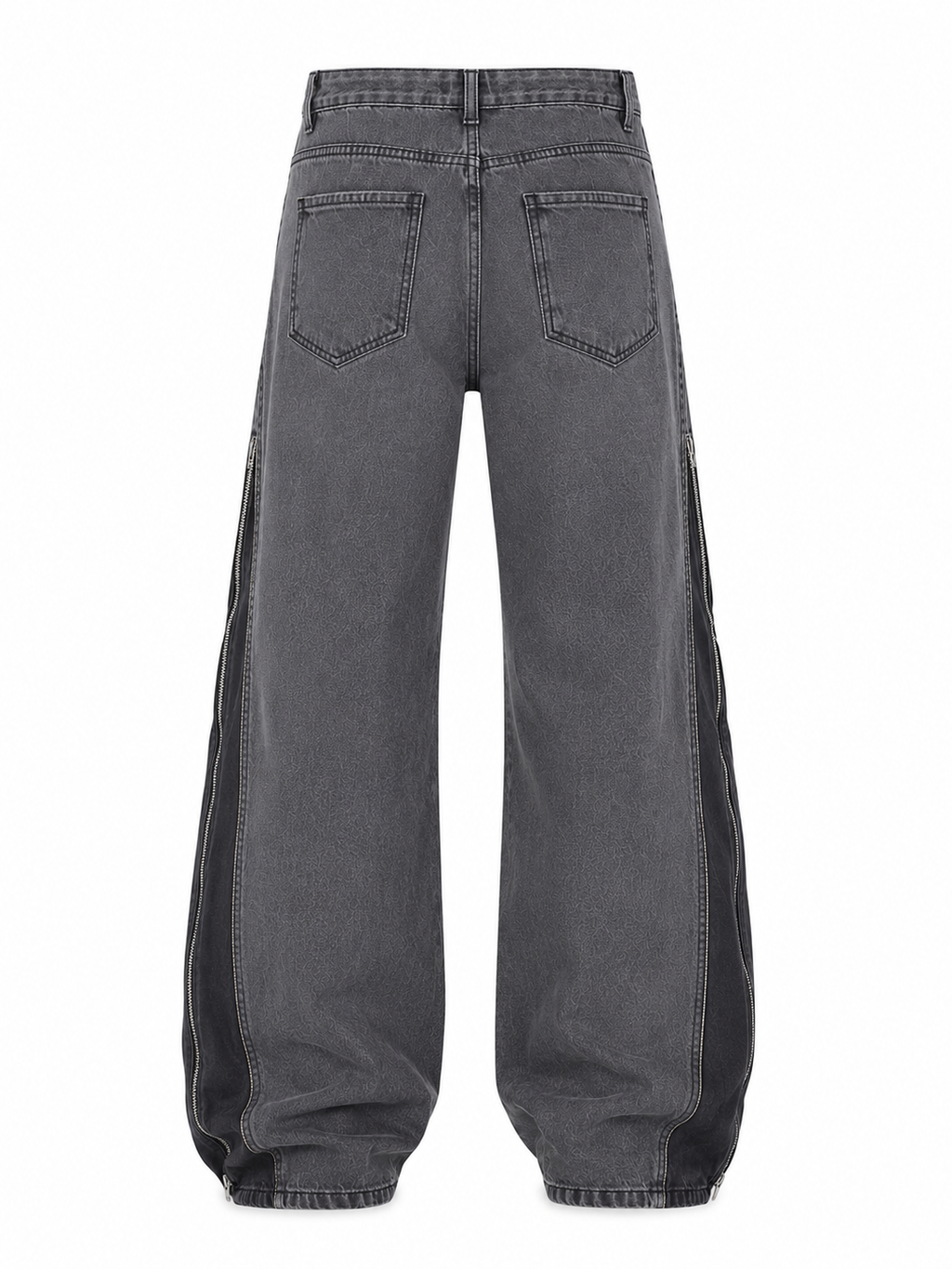 Jeans  Baggy Side Zip Black – Made in Italy