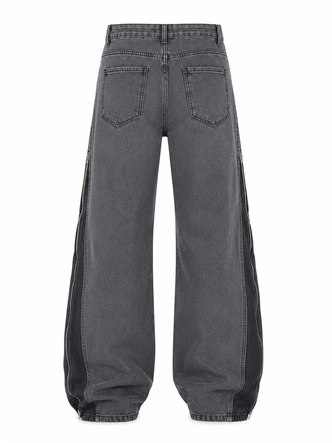 Jeans  Baggy Side Zip Black – Made in Italy