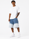 Jorts Gradient Blue Zip Detail