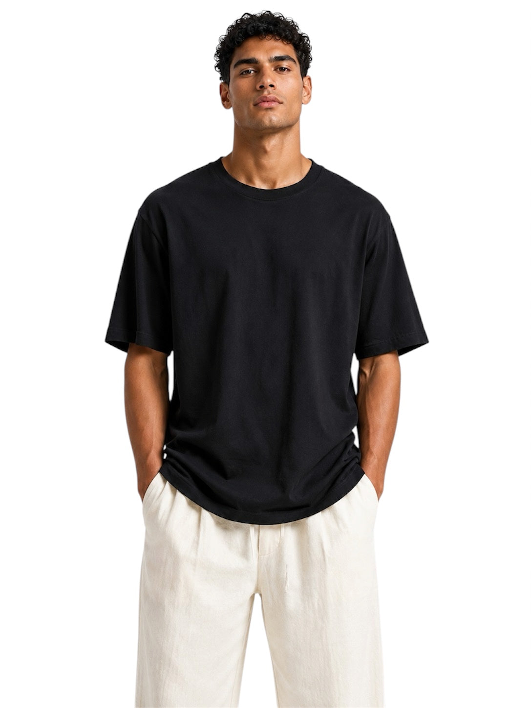 T-shirt oversize uomo nera “BRUNETTES DO IT BETTER” – Scritta grigia glitterata
