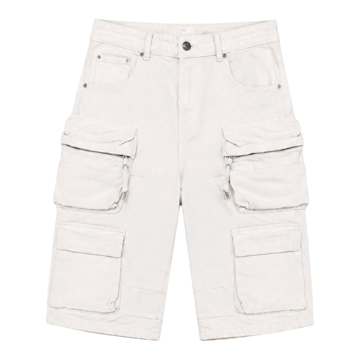 Jorts cargo baggy uomo bianchi – Modello multitasche