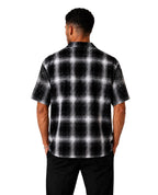 Camicia oversize uomo a quadri nera e grigia – Applicazioni in strass