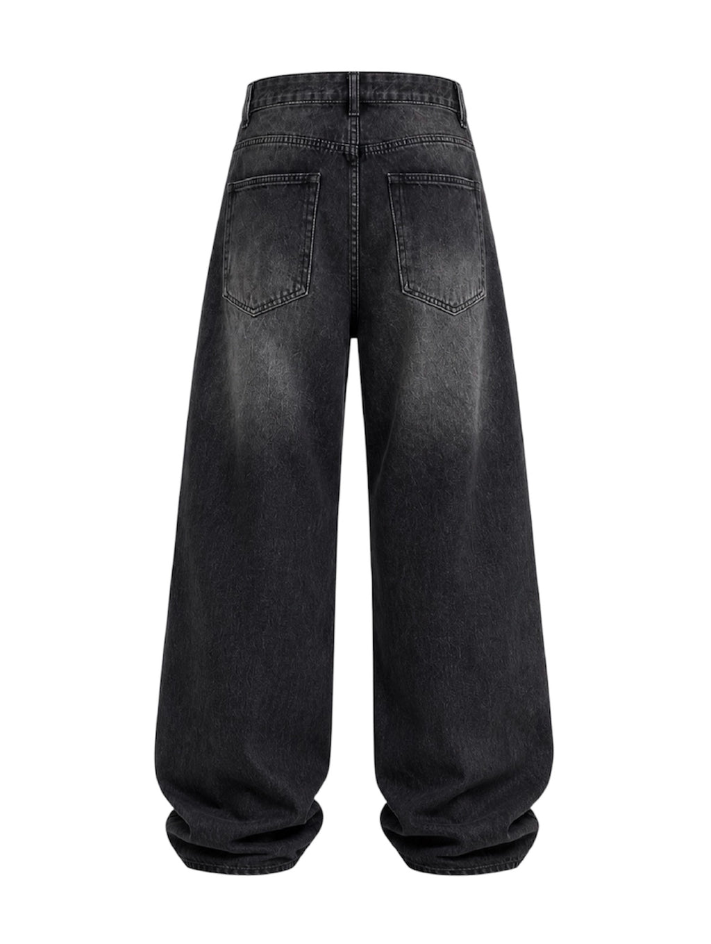 Jeans baggy balloon uomo neri – Dettagli patchwork sfrangiati