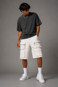 Jorts Cargo Multi-Pocket White