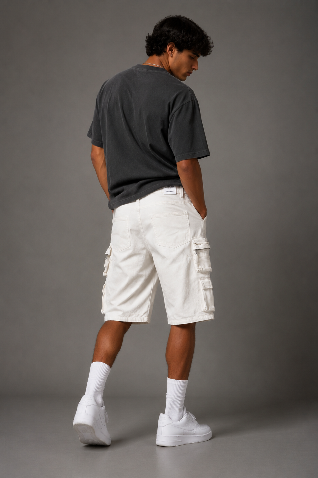 Jorts Cargo Multi-Pocket White