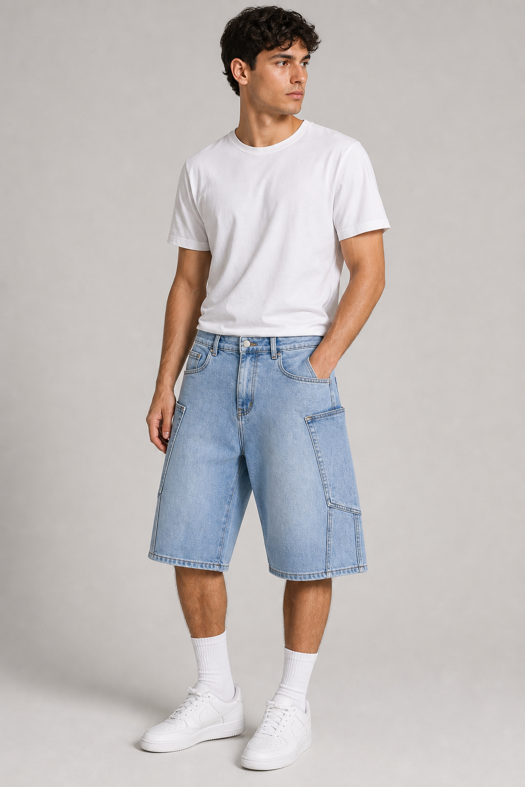 Jorts Baggy Wrap Pocket Light Blue