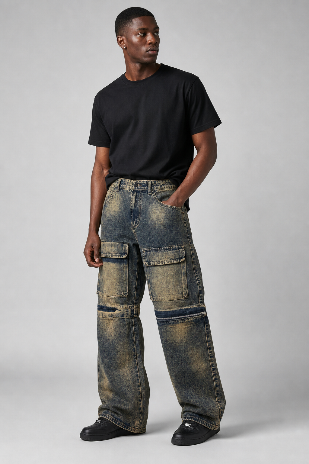 Jeans Cargo 2-in-1 Convertibili in Jorts