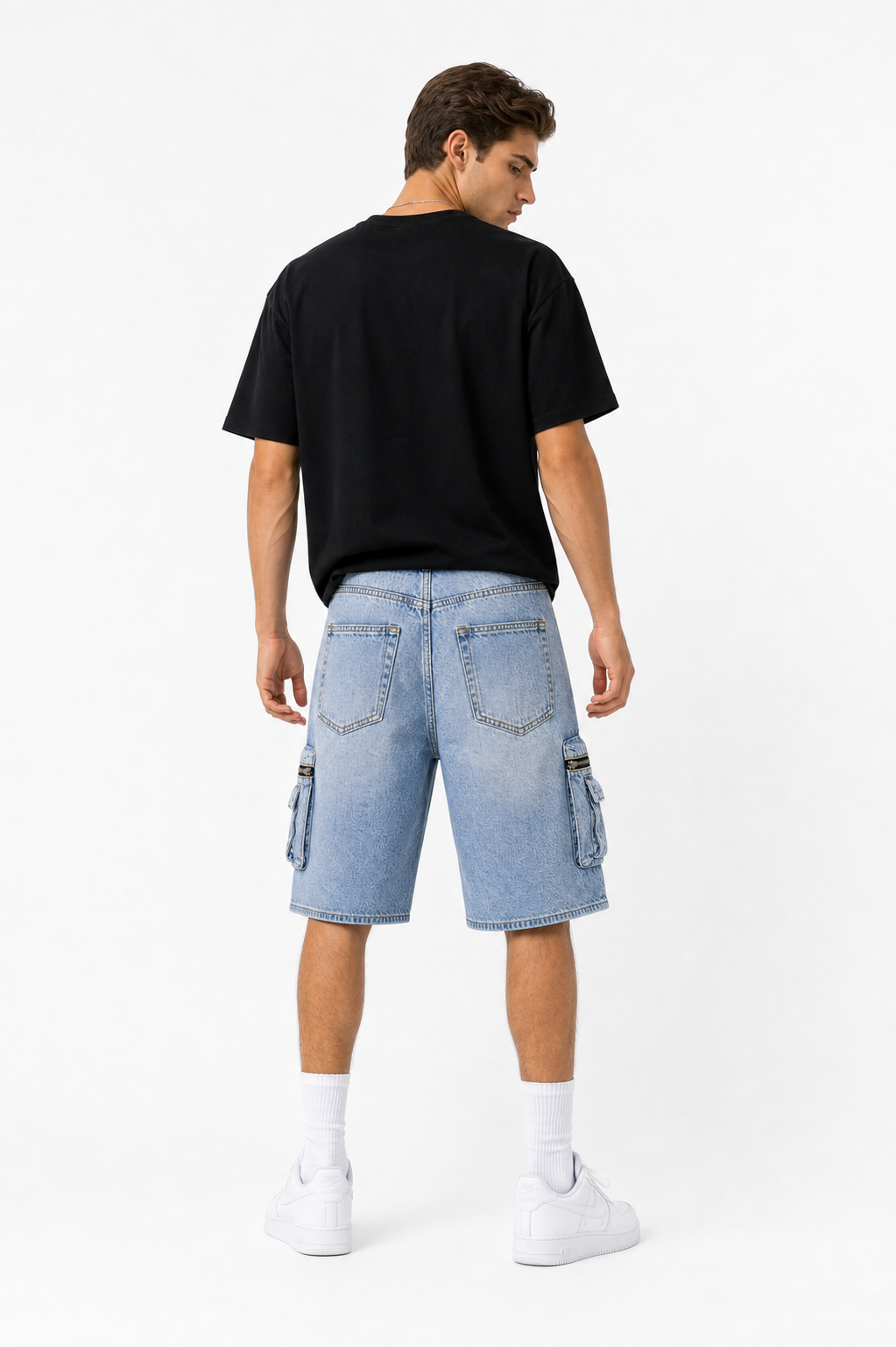 Jorts Cargo Zip Pocket Light Blue