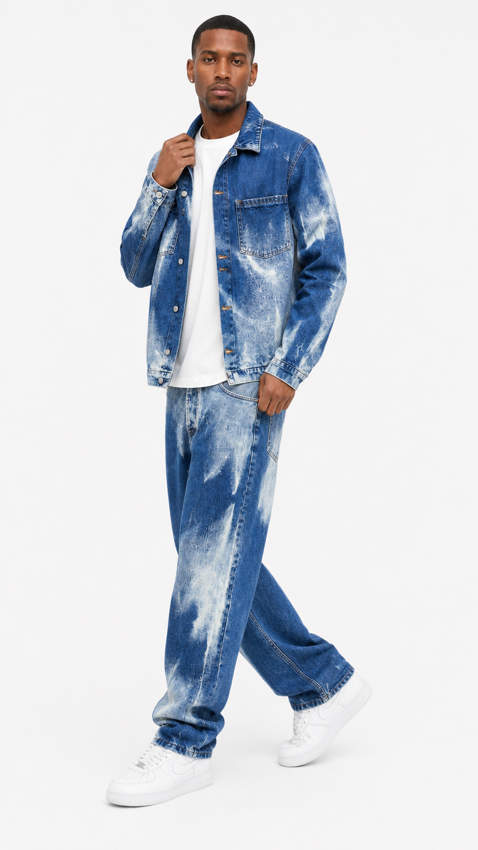 Completo Denim Uomo Blu Slavato Made in Italy