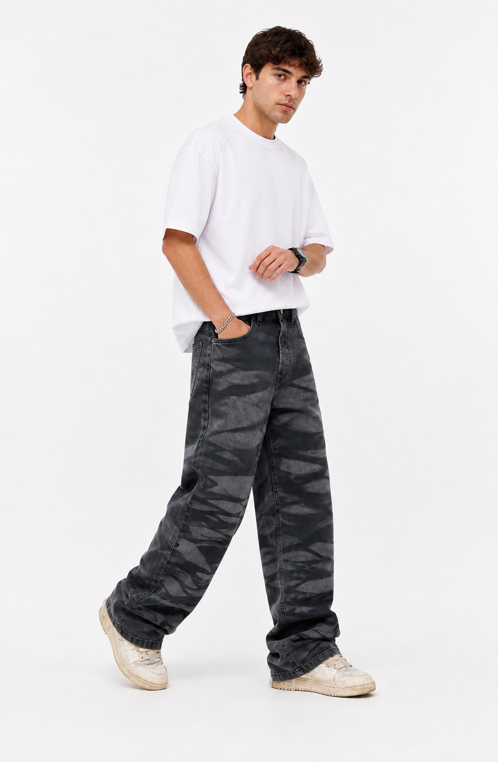 Jeans Baggy Shadow Wash – Made in Italy