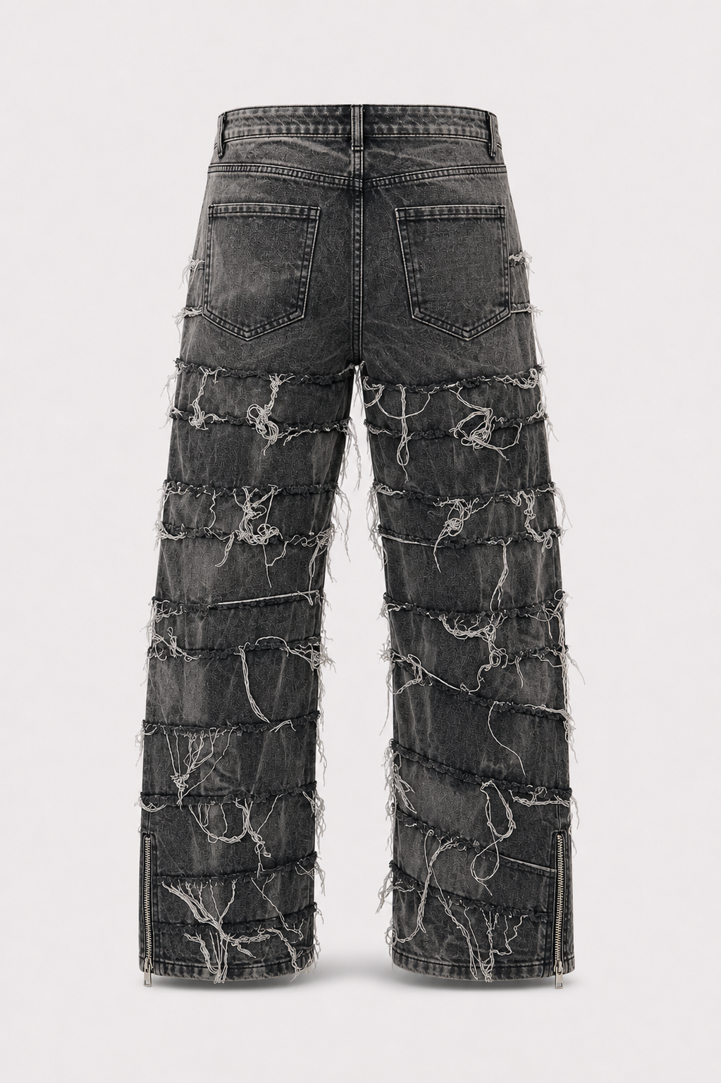Jeans Baggy Grey Destroyed con Zip
