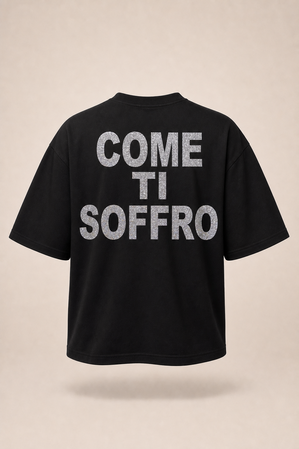 T-shirt Oversize Nera "Come Ti Soffro"