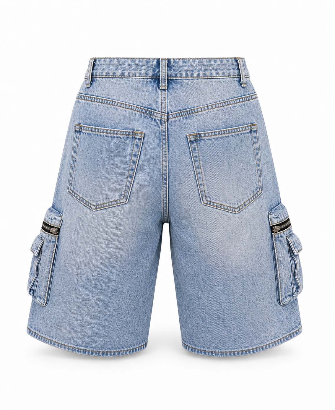 Jorts Cargo Zip Pocket Light Blue