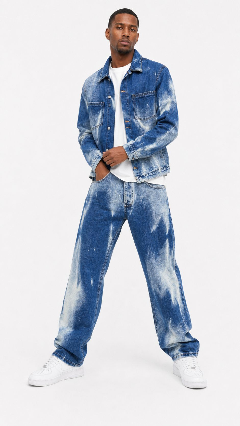 Completo Denim Uomo Blu Slavato Made in Italy