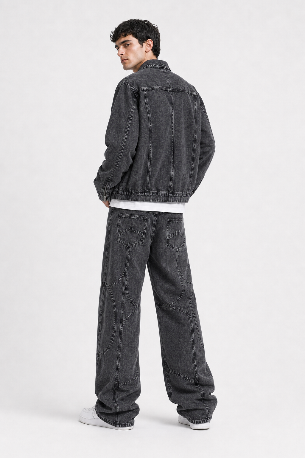 Completo Denim Uomo Nero Lavato “Crossline”