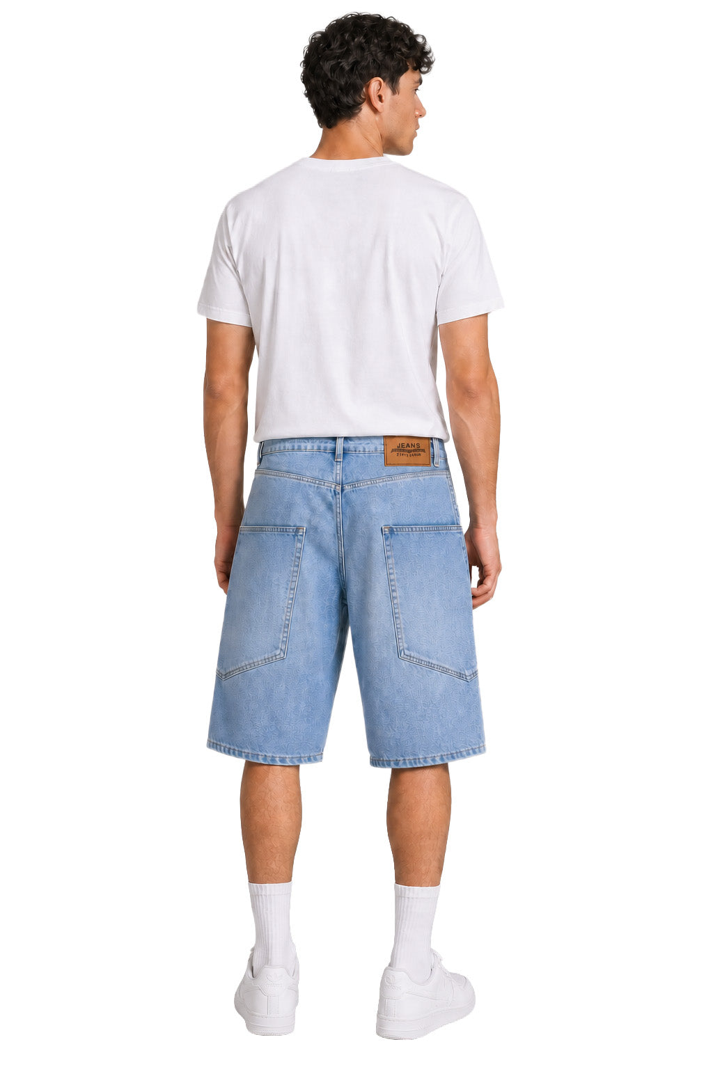 Jorts baggy uomo azzurri – Maxi tasche avvolgenti
