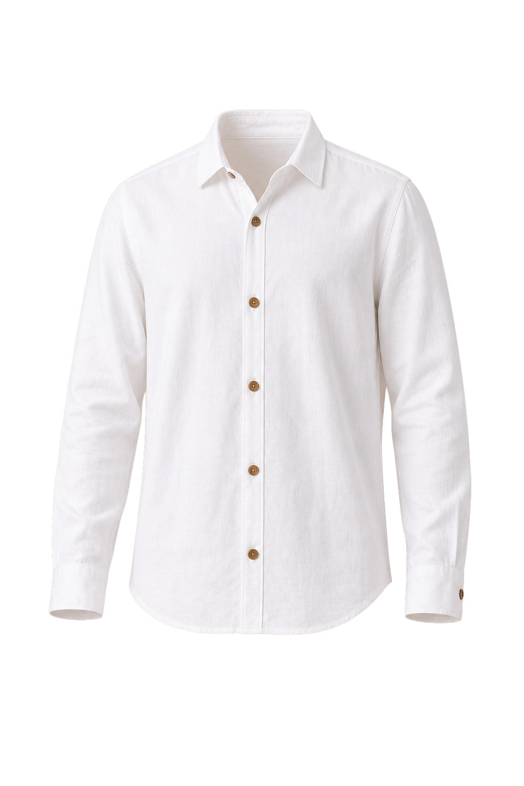Camicia uomo bianca in cotone e lino a maniche lunghe