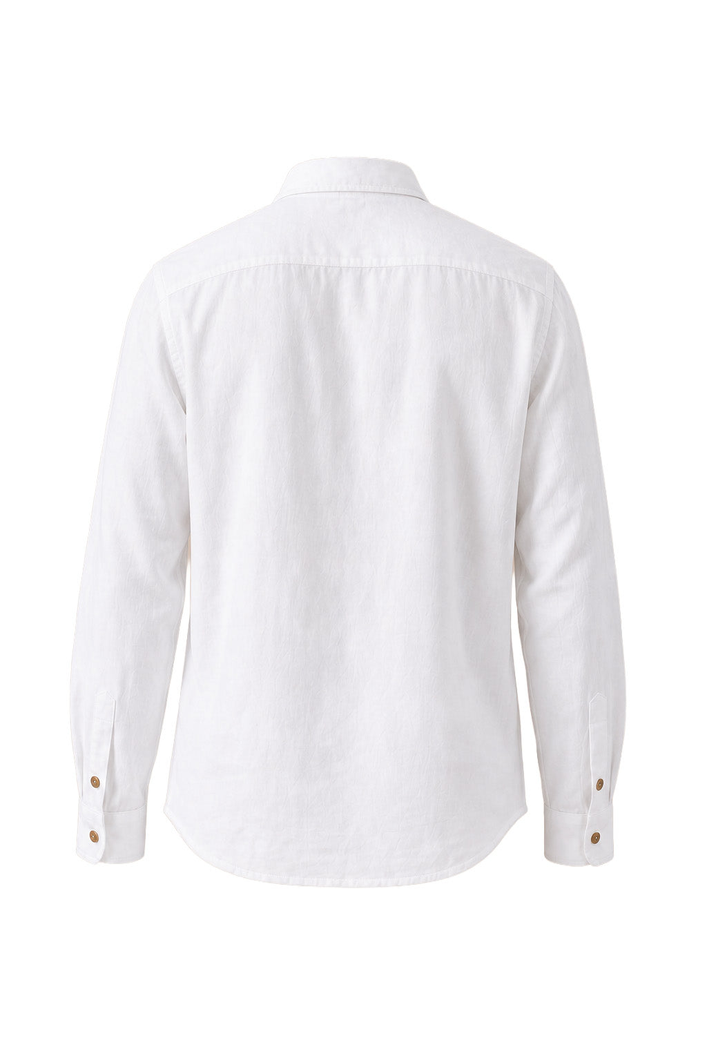 Camicia uomo bianca in cotone e lino a maniche lunghe