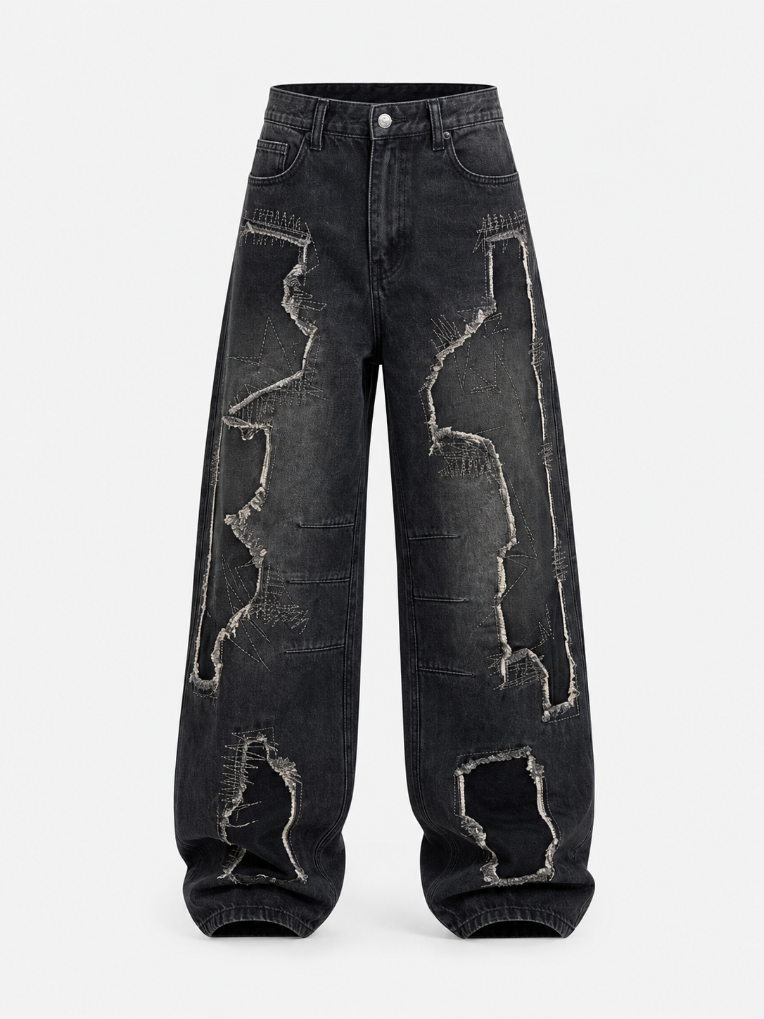 Jeans Baggy Balloon Nero Patchwork – RIFTED