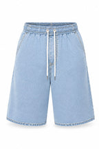 Jorts baggy uomo azzurri – Vita elasticizzata