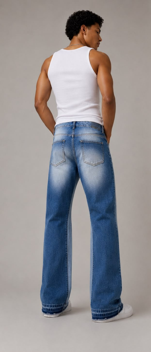 Jeans Wide Leg Bicolore – Made in Italy