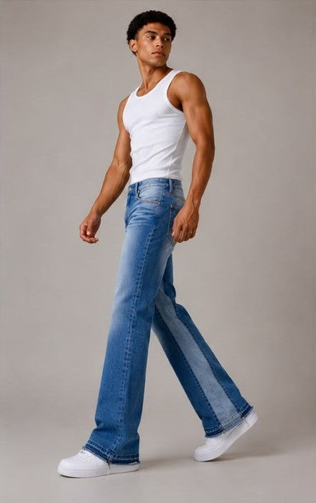 Jeans Wide Leg Bicolore – Made in Italy