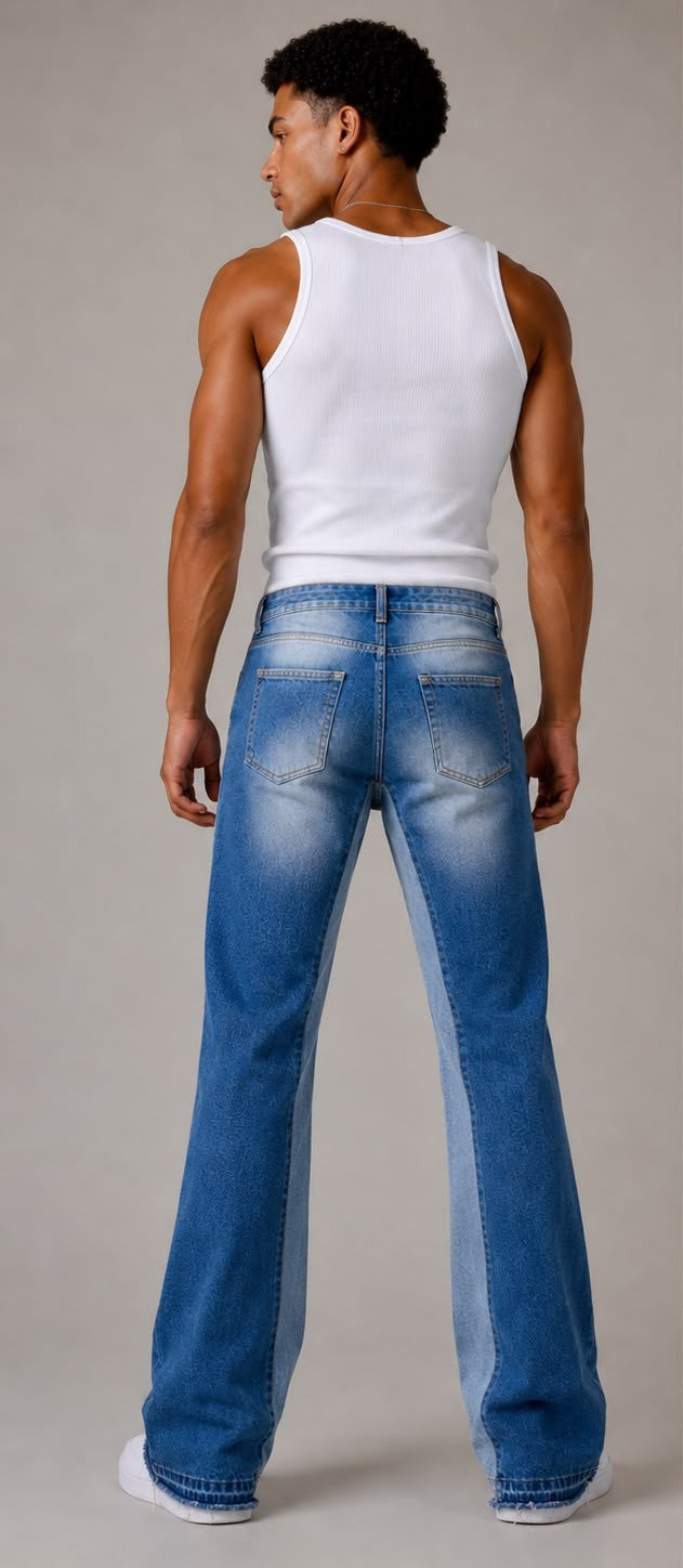 Jeans Wide Leg Bicolore – Made in Italy