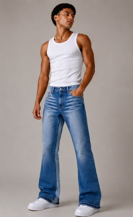 Jeans Wide Leg Bicolore – Made in Italy