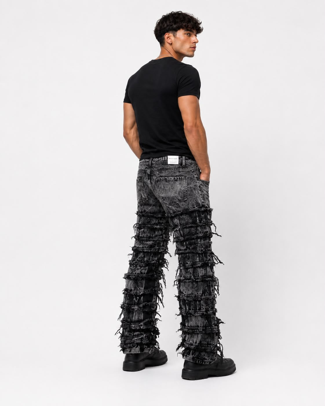 Jeans Baggy Black frayed