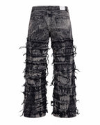 Jeans baggy uomo neri slavati – Dettagli sfrangiati