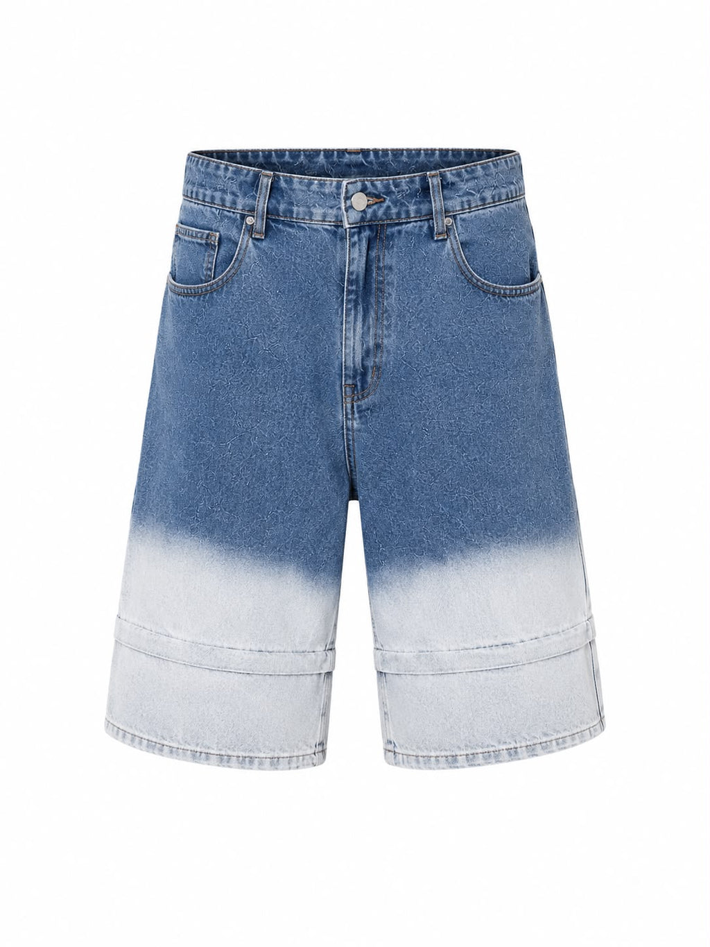 Jorts Gradient Blue Zip Detail
