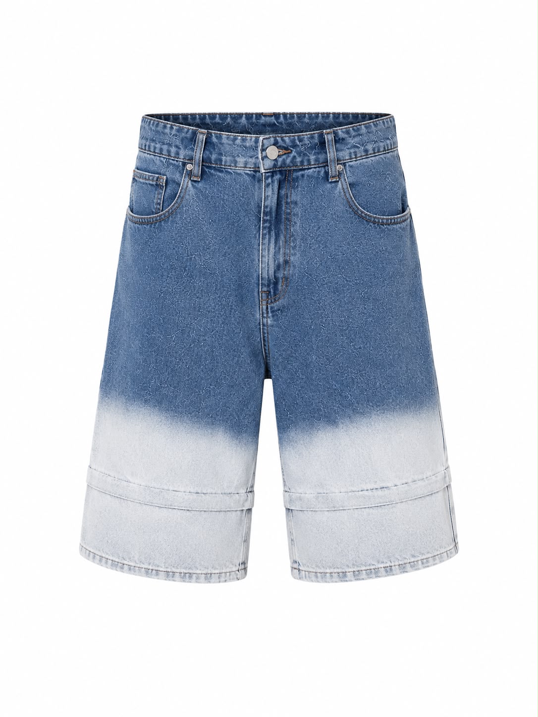Jorts Gradient Blue Zip Detail