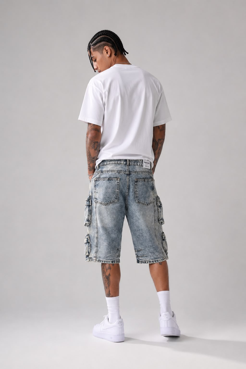 Jorts Cargo Acid Wash Multi-Pocket