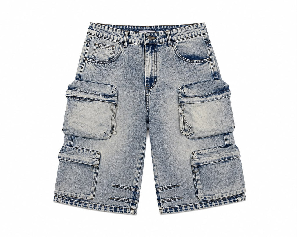Jorts Cargo Acid Wash Multi-Pocket
