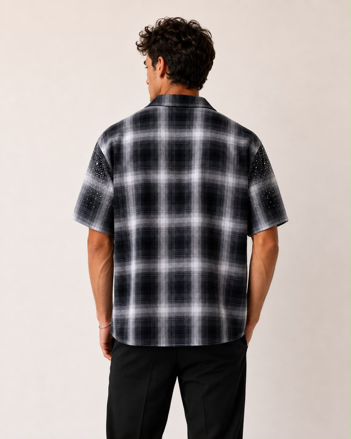 Camicia Oversize a Quadri con Strass – STARDUST