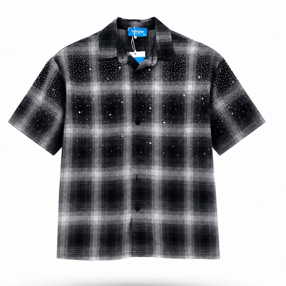 Camicia Oversize a Quadri con Strass – STARDUST