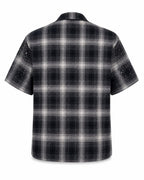 Camicia oversize uomo a quadri nera e grigia – Applicazioni in strass