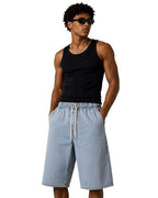 Jorts baggy uomo azzurri – Vita elasticizzata