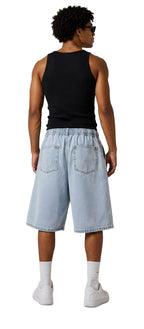 Jorts baggy uomo azzurri – Vita elasticizzata