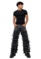 Jeans baggy uomo neri slavati – Dettagli sfrangiati
