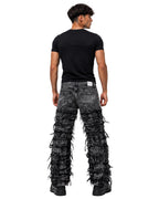 Jeans baggy uomo neri slavati – Dettagli sfrangiati