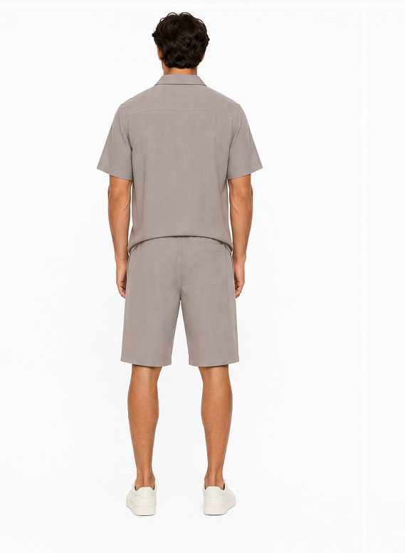 Completo Estivo Uomo Camicia e Bermuda – Tortora