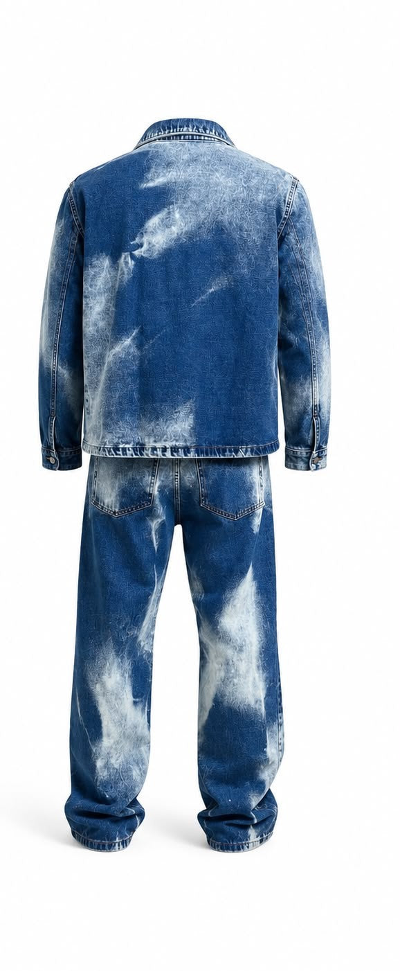 Completo Denim Uomo Blu Slavato Made in Italy