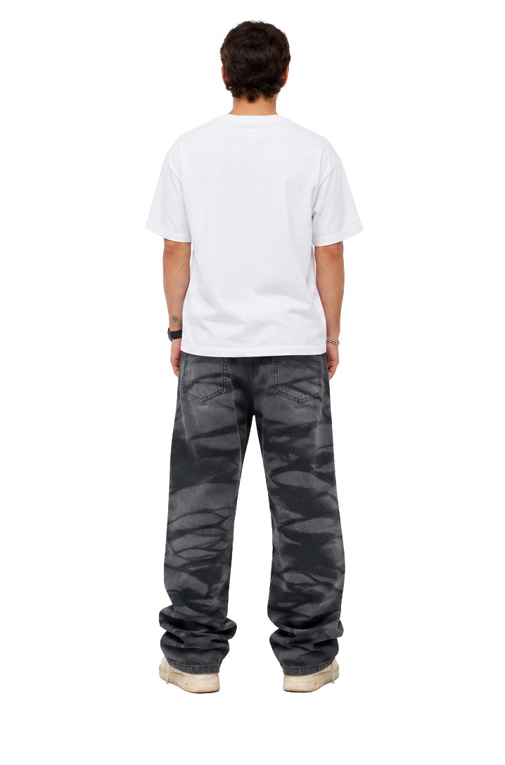 Jeans baggy uomo grigio antracite – Effetto Shadow Wash Made in Italy
